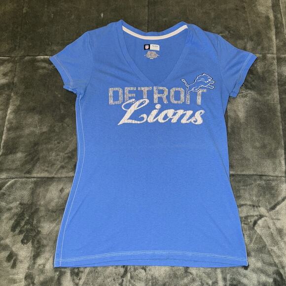 Team Apparel Other - Team Apparel NFL Detroit Lions T-Shirt Womens Medium Blue Cotton V-Neck Pullover